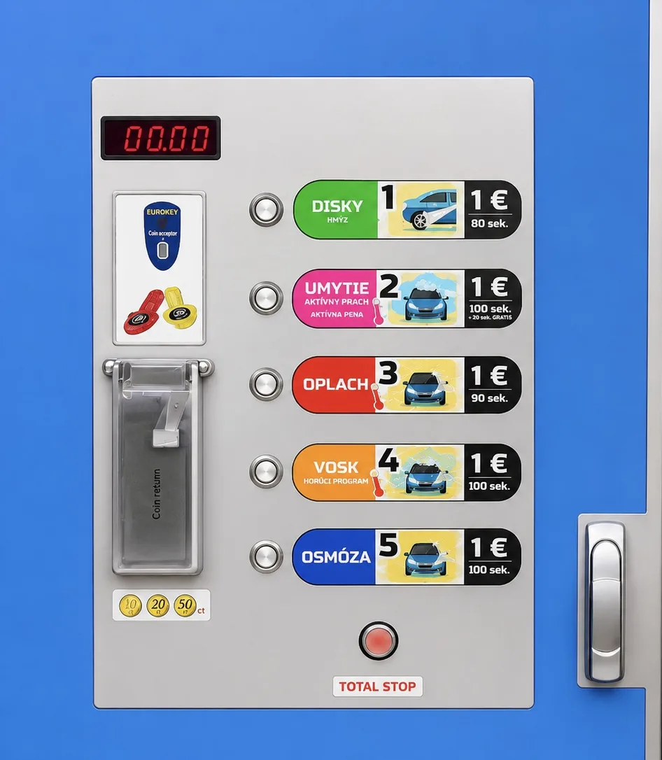 Ovládací panel autoumyvárne BENAF
